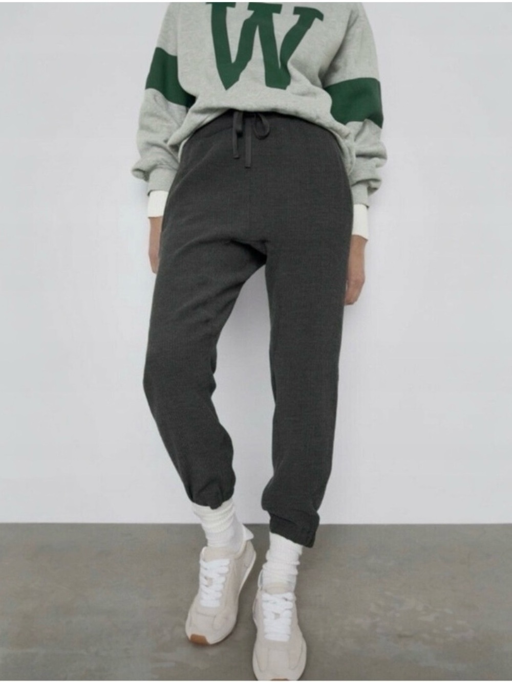 Zara Women’s Jogger Pants Slouchy Loungewear Cozy Casual Graphite Grey Size XS